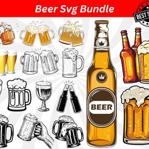 Beer Svg Bundle, Beer Svg, Beer Mugs Svg, Alcohol Svg, Champagne Svg, Beer Quotes Svg, Beer Bottle Svg, Beer Svg Files, Beer Silhouette