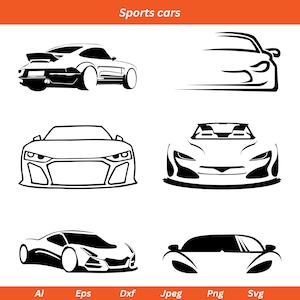 Sports Car SVG, Sports Car Silhouette, Racing car Svg, Sports Car Clipart, car svg, car silhouette, Racing svg, Silhouette svg, Car clipart