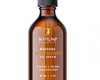 Organic Revitalizing Anti Aging Facial Oil Serum | Castor Oil | Jojoba Oil |  Frankincense Resin + oil