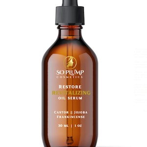 Organic Revitalizing Anti Aging Facial Oil Serum | Castor Oil | Jojoba Oil |  Frankincense Resin + oil