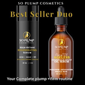 FloraTox Ageless Oil Serum & Peptide Serum Duo | Astaxanthin, Paracress, Hyaluronic Acid imagen 1