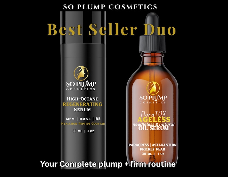 FloraTox Ageless Oil Serum & Peptide Serum Duo | Astaxanthin, Paracress, Hyaluronic Acid imagen 1