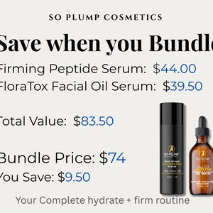 FloraTox Ageless Oil Serum & Peptide Serum Duo | Astaxanthin, Paracress, Hyaluronic Acid imagen 7