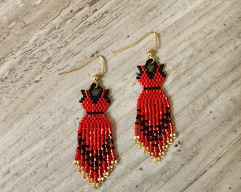 MMIWG Red Dress Beaded Earrings