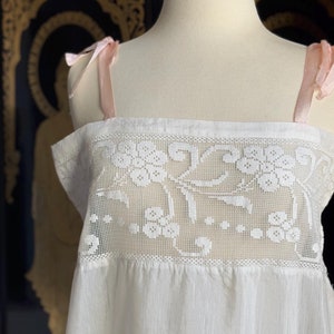 1920s Antique Italian Lingerie or Nightdress, Handmade Embroidery, Heirloom Quality, Romantic Bridal Gift, Antique & Vintage Textiles