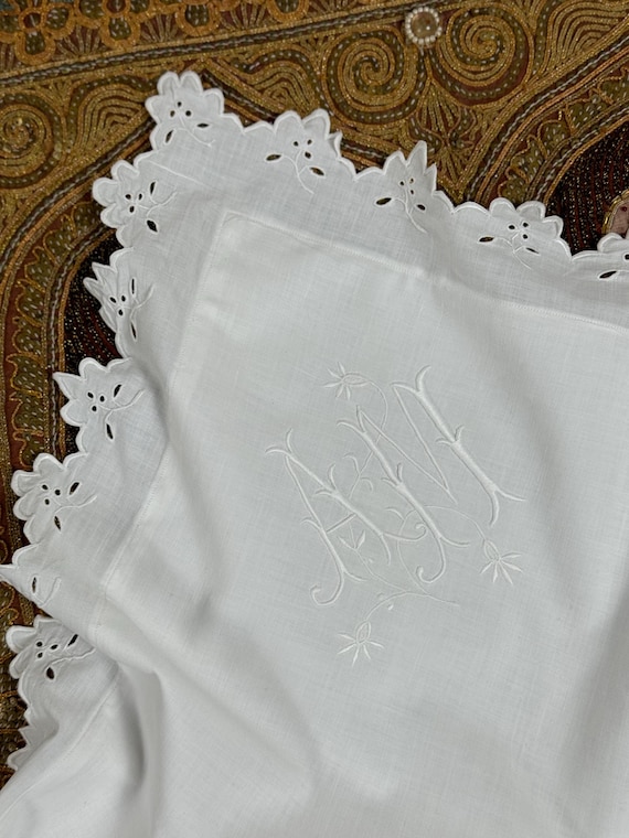 1900s Hand Embroidery Cotton Panel 1900s Hand Embroidery Cotton Panel