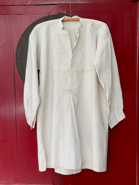 1850s-1870s Authentic French Chemise, Hand-spun H… - image 5