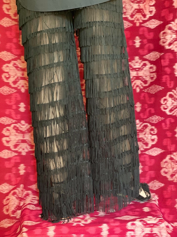 ORIGINAL 1960s Tiered Fringe Pants or Trousers - … - image 3