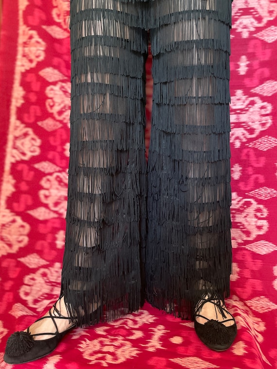 ORIGINAL 1960s Tiered Fringe Pants or Trousers - … - image 2