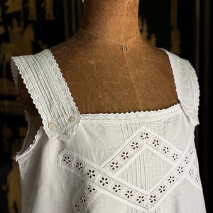 Antique Italian Linen Nightdress w/ Handmade Embroidery | Ca. 1890-1900 | Victorian & Edwardian Heirloom Dress