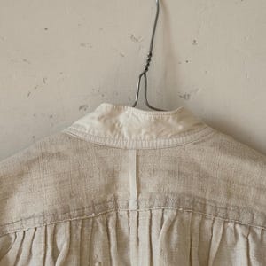 1840s-1870s Authentic French Chemise Tunic, Hand-spun Hand-woven Natural Linen, Handmade HJ Monograms, Long Shirt Smock, Antique Vintage Textile, Men Women Peasant Worker Workwear, Victorian Fashion, Farmhouse Summer Country Chic Dress, 19th century
