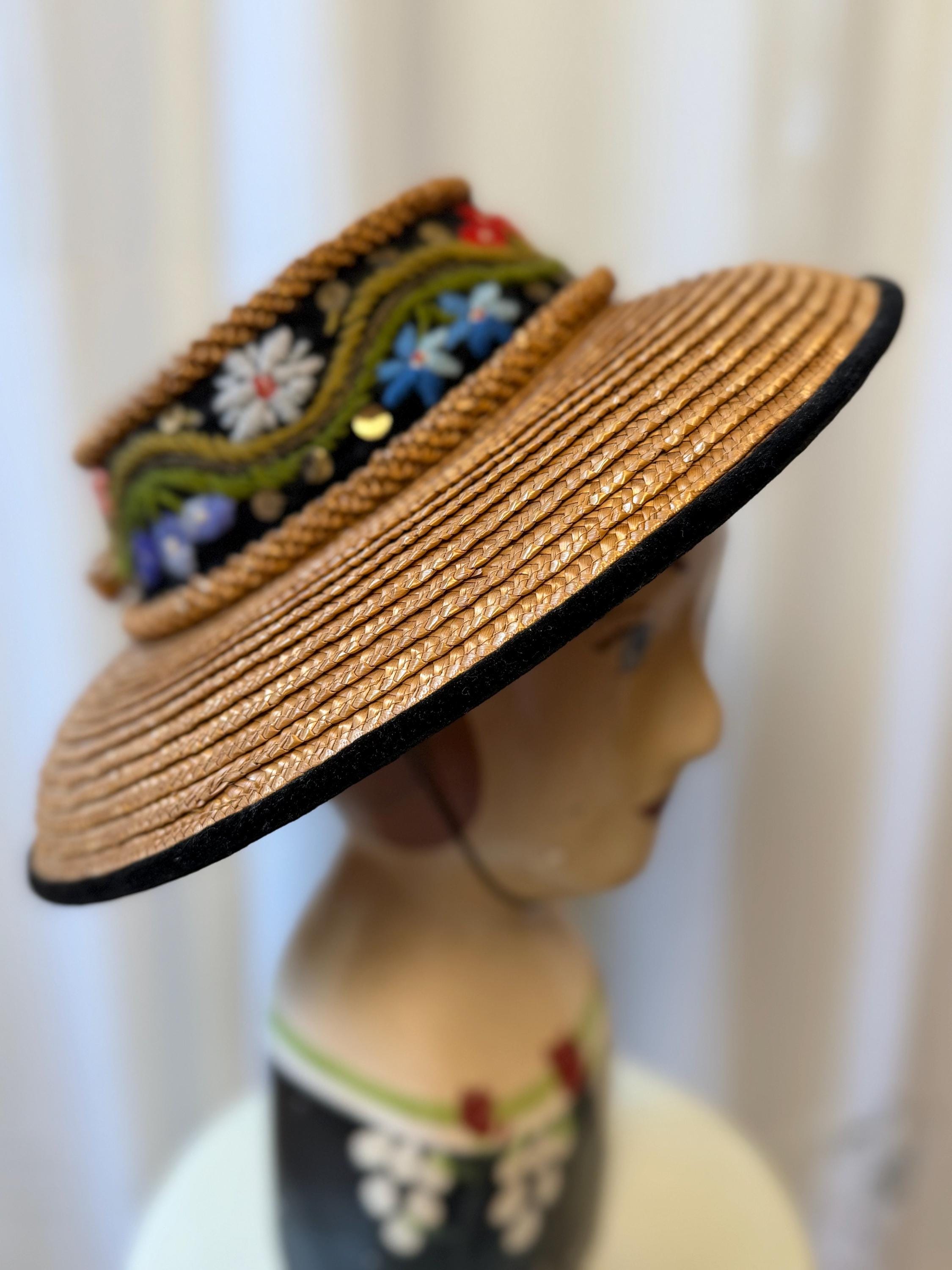 Straw Hat With Net - Etsy display picture 3