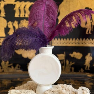 Three (3) Natural Ostrich Feathers | Violet and Purple Hues | Airy Plumes for Millinery, Costume & Styling