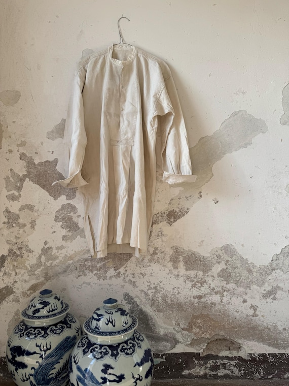 1850s-1870s Authentic French Chemise, Hand-spun H… - image 2