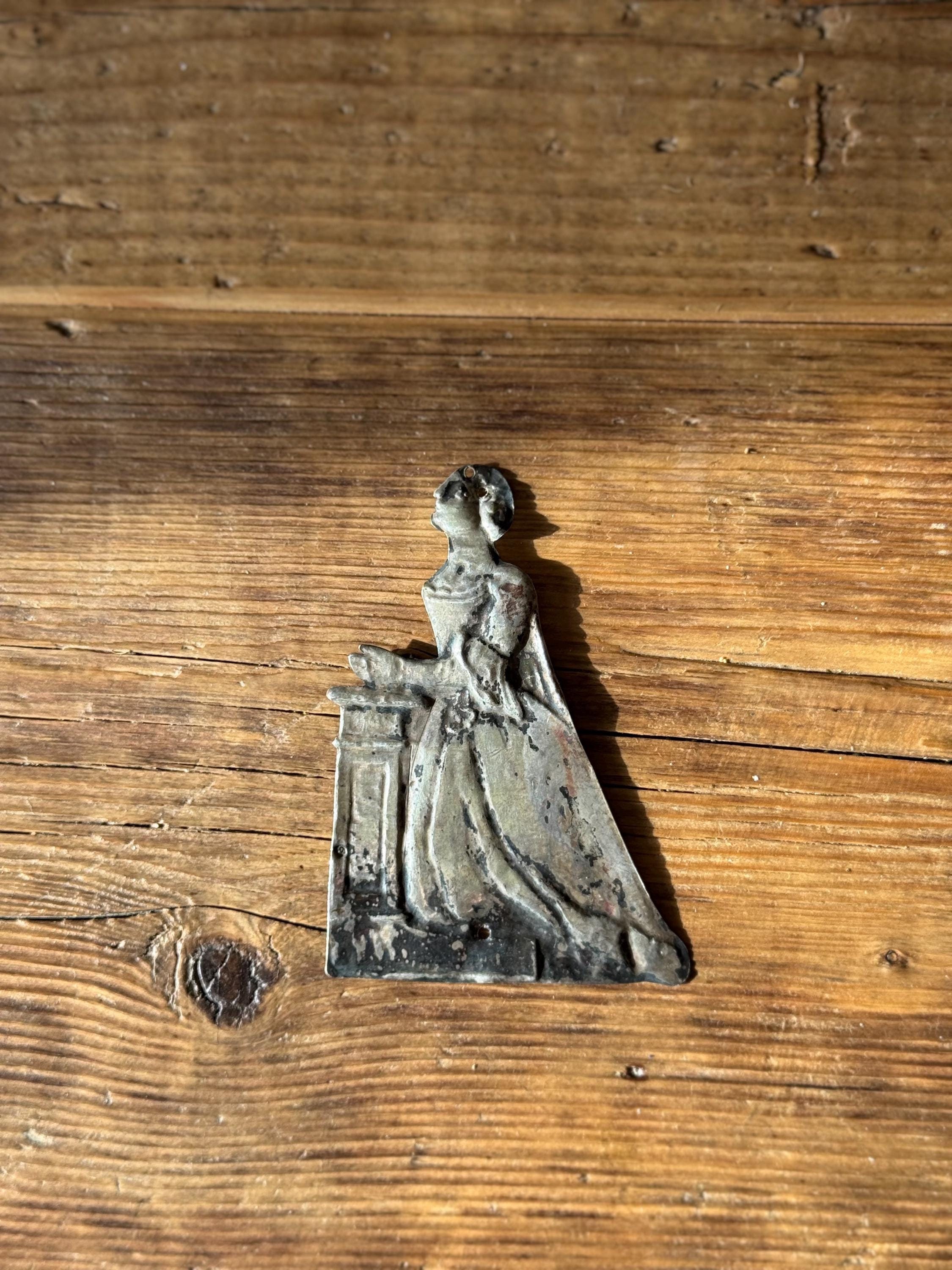 VERY RARE Authentic Antique Italian Ex Voto with Praying Lady, Catholic Church Art, Devotion Gift, Vintage Wall Art, Early 19th Century