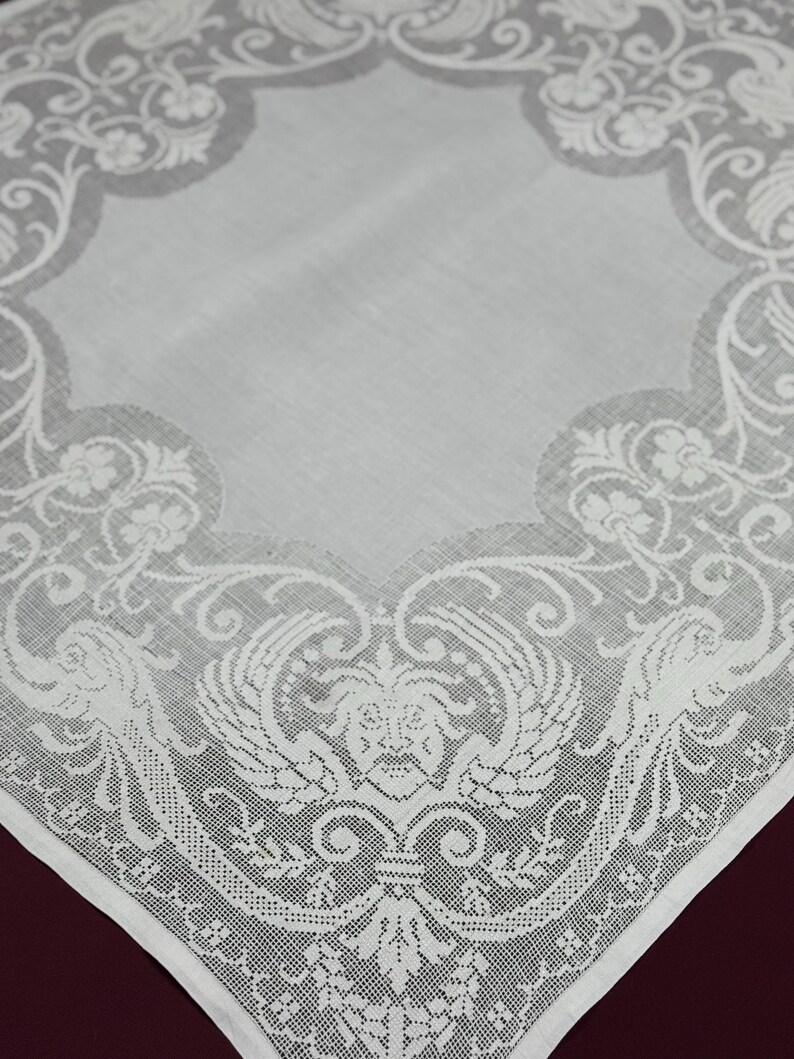 Antique SICILIAN Table Linen, Handmade Drawn Work Sfilato Siciliano ...