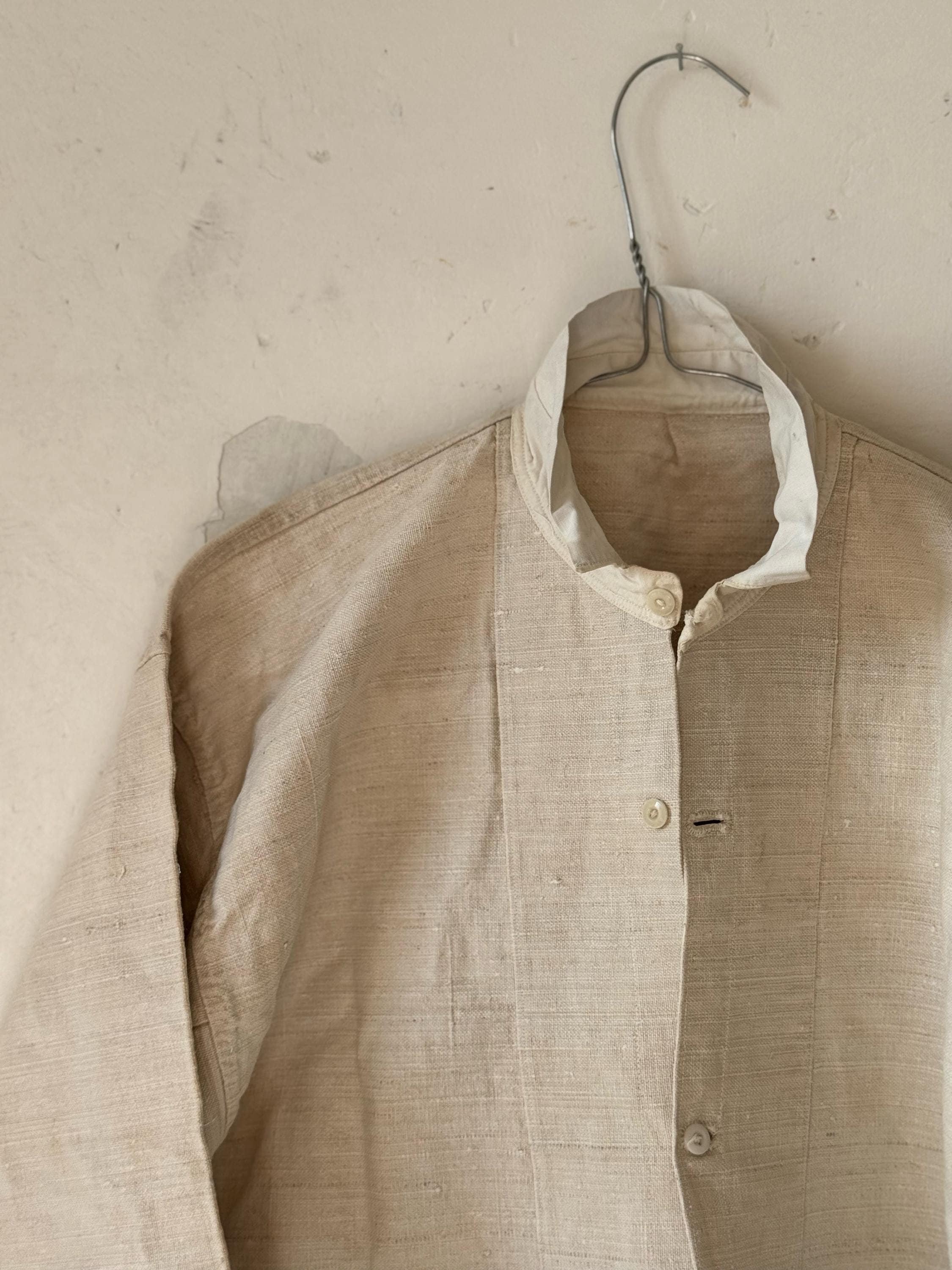Antique Men French Linen Shirt - Etsy