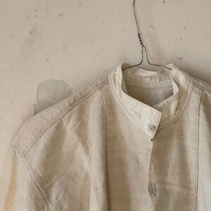 1840s-1870s Authentic French Chemise Tunic, Hand-spun Hand-woven Natural Linen, Handmade HJ Monograms, Long Shirt Smock, Antique Vintage Textile, Men Women Peasant Worker Workwear, Victorian Fashion, Farmhouse Summer Country Chic Dress, 19th century