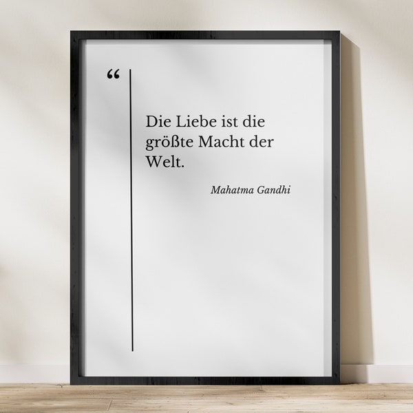 Gandhi Zitat Deutsch Liebe Macht Digitales Bildprodukt