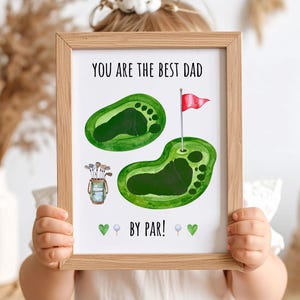 Father’s Day Golf Gift from Kids • Best Dad by Par Footprint Art • DIY Printable Keepsake • Baby or Sibling Gift for Dad • Instant Download