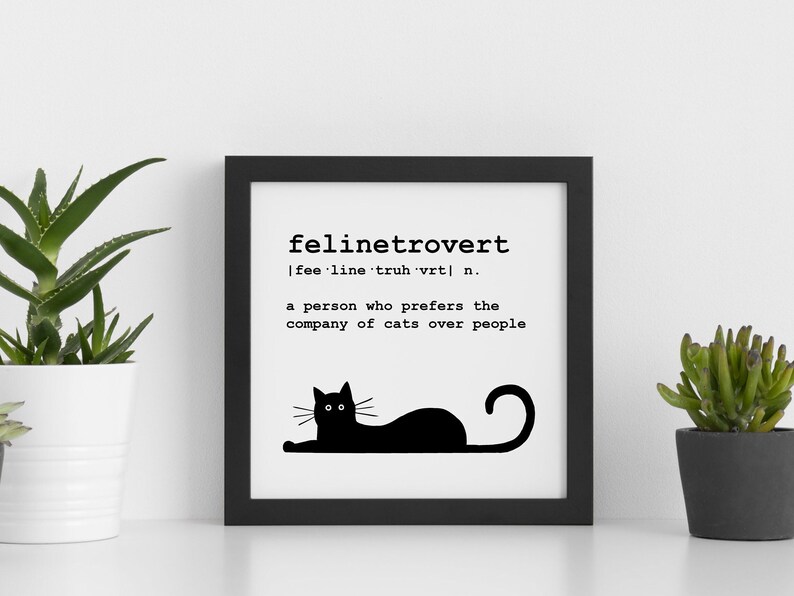 Funny Cat Art Print Pet Portrait Wall Decor Etsy