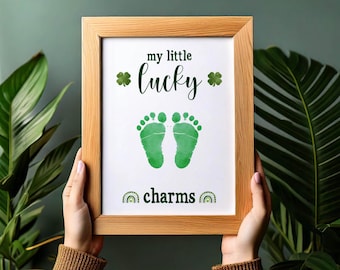 St Patrick's Day Keepsake for Kids Footprints | Craft for Kids Baby Toddler, Mom Grandma Gift, Memory Keepsake, DIY Card, Digital Printable