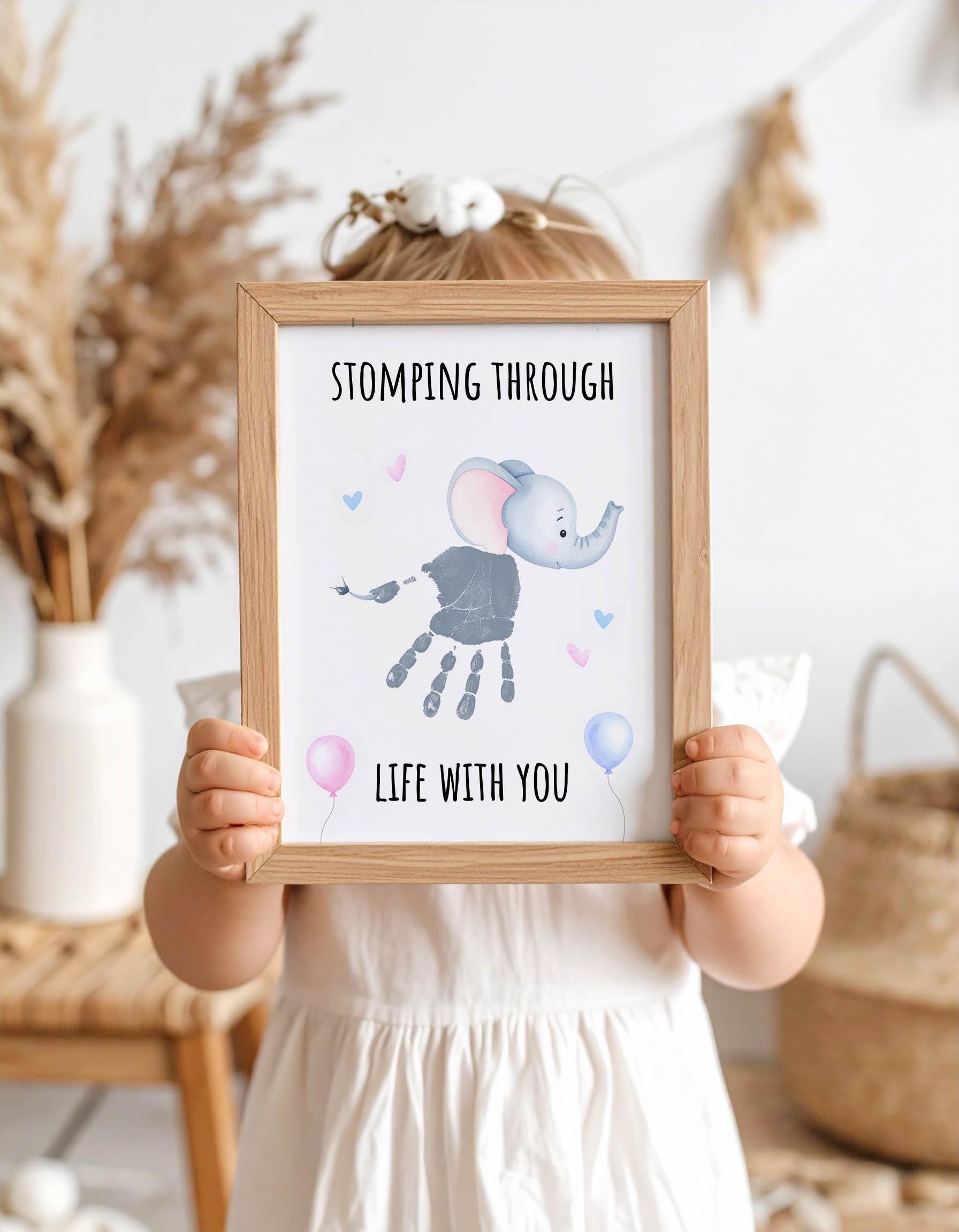 Stomping Through Life With You Handprint Art Elephant Printable…