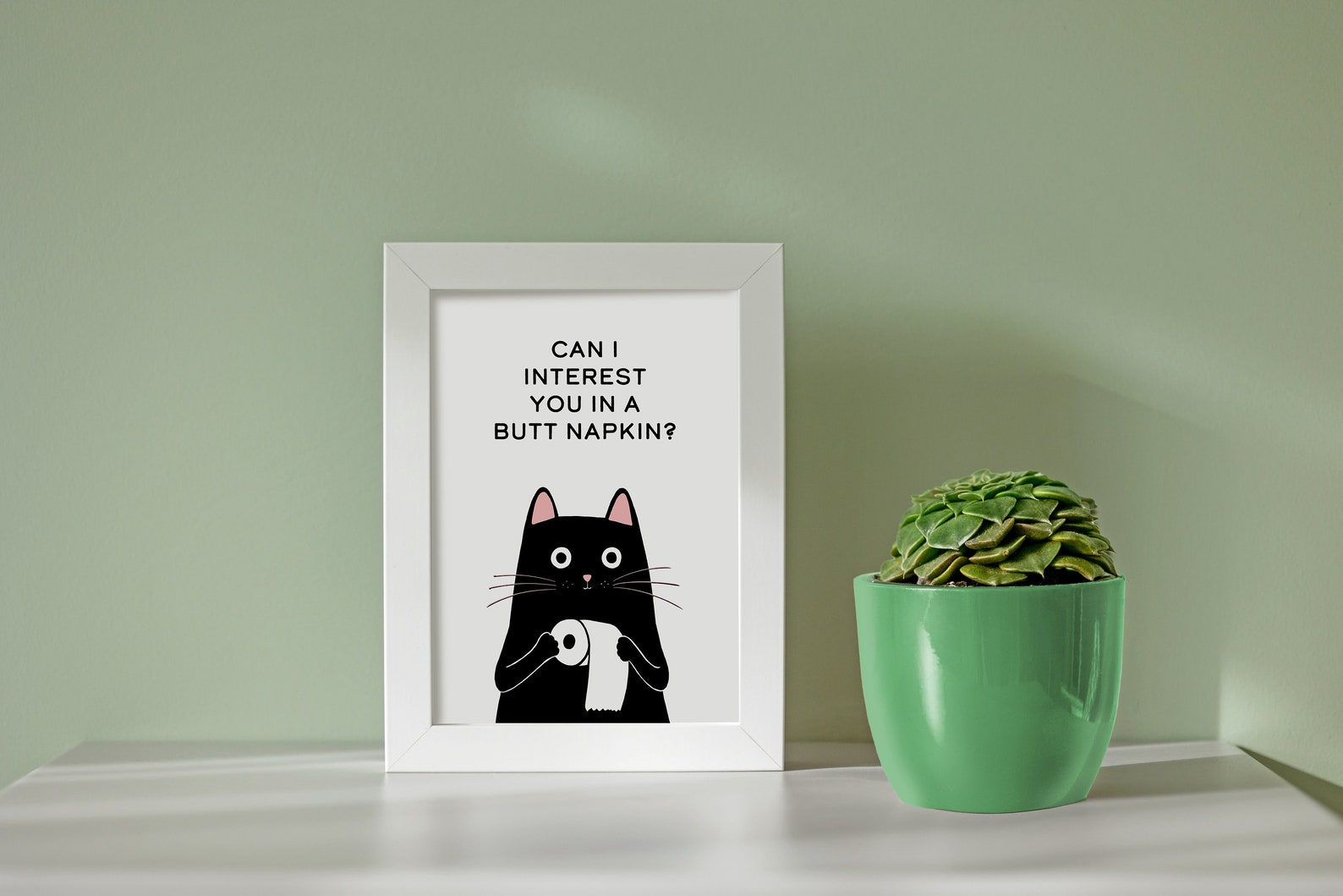 Funny Bathroom Cat Art Print Toilet Cat Art Pet Portrait - Etsy