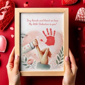 Valentinstag Kunst, Handabdruck Gedicht Farbe Kunst, Handwerk für Kinder Baby Kleinkind, Mutter Oma Geschenk, Erinnerungs Andenken, DIY Karte, Digital Printable