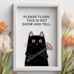 Cat Toilet Flush Etsy