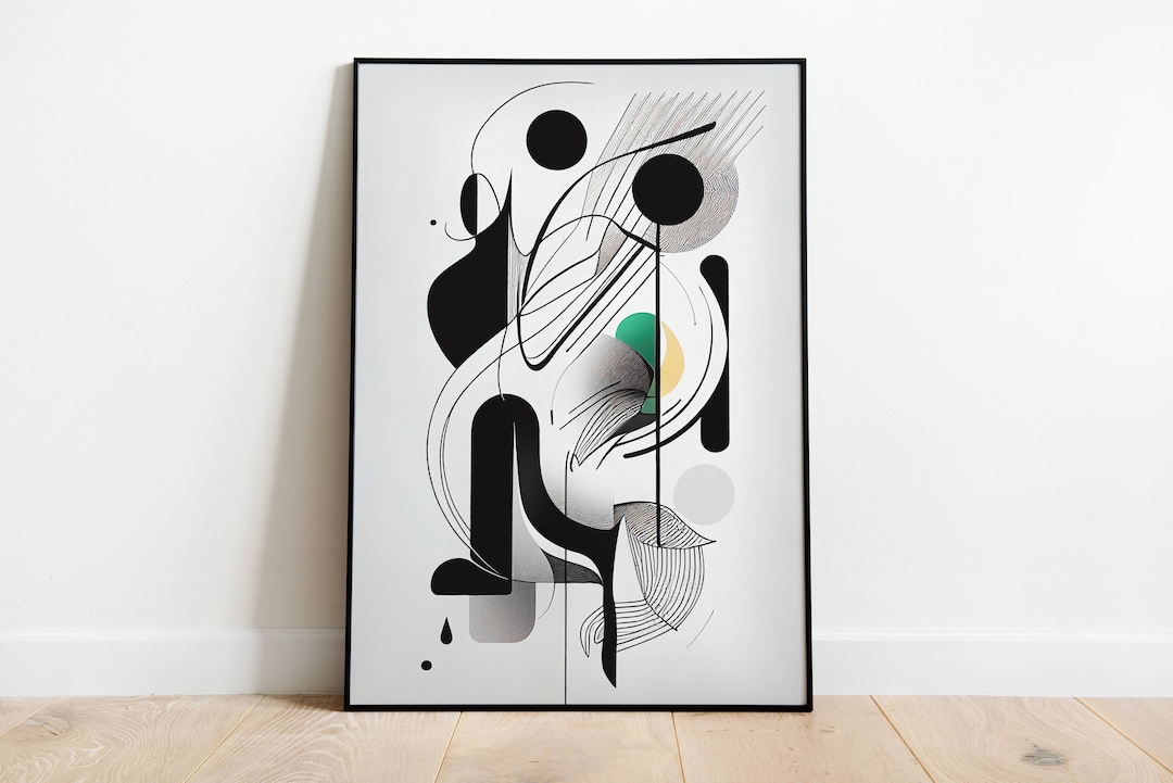Black White Art, Black and White Wall Print, Abstract Wall Set, Digital