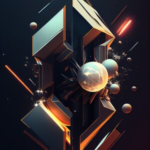 Impresión de arte futurista abstracto Impresiones de geometrías modernas abstractas