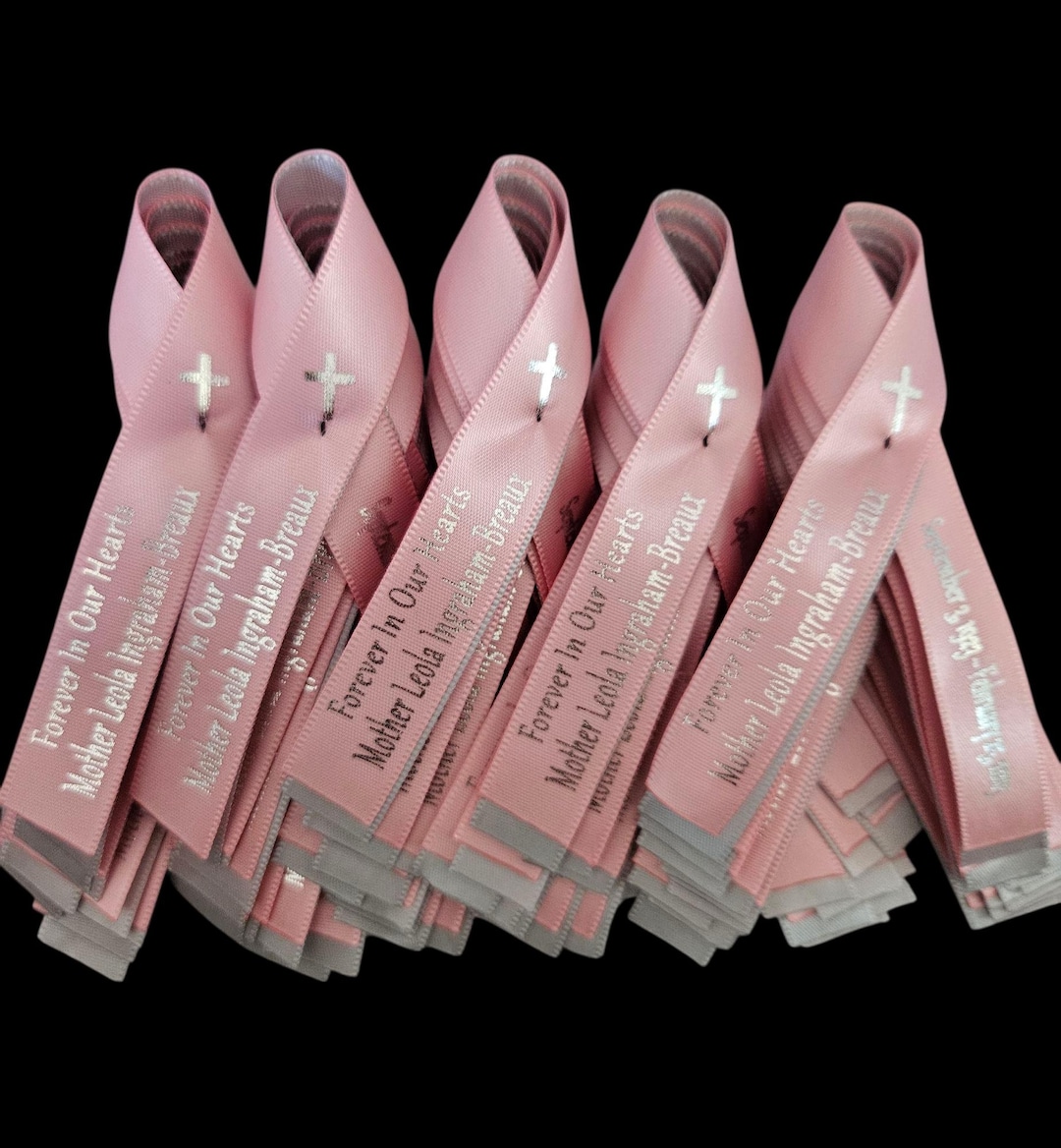 Custom Memorial Ribbon Pin: Personalized Satin Lapel Ribbon, Set of 25 ...