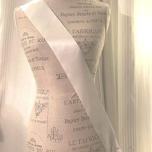 DIY Blank Adjustable Satin Crossbody Sash – Soft Satin Customizable, 24” or 36” with Side Pin Closure for easy sizing, adult or child