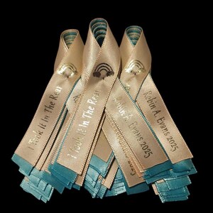 Custom Memorial Ribbon Pin: Personalized Satin Lapel Ribbon, Set of 25 ...