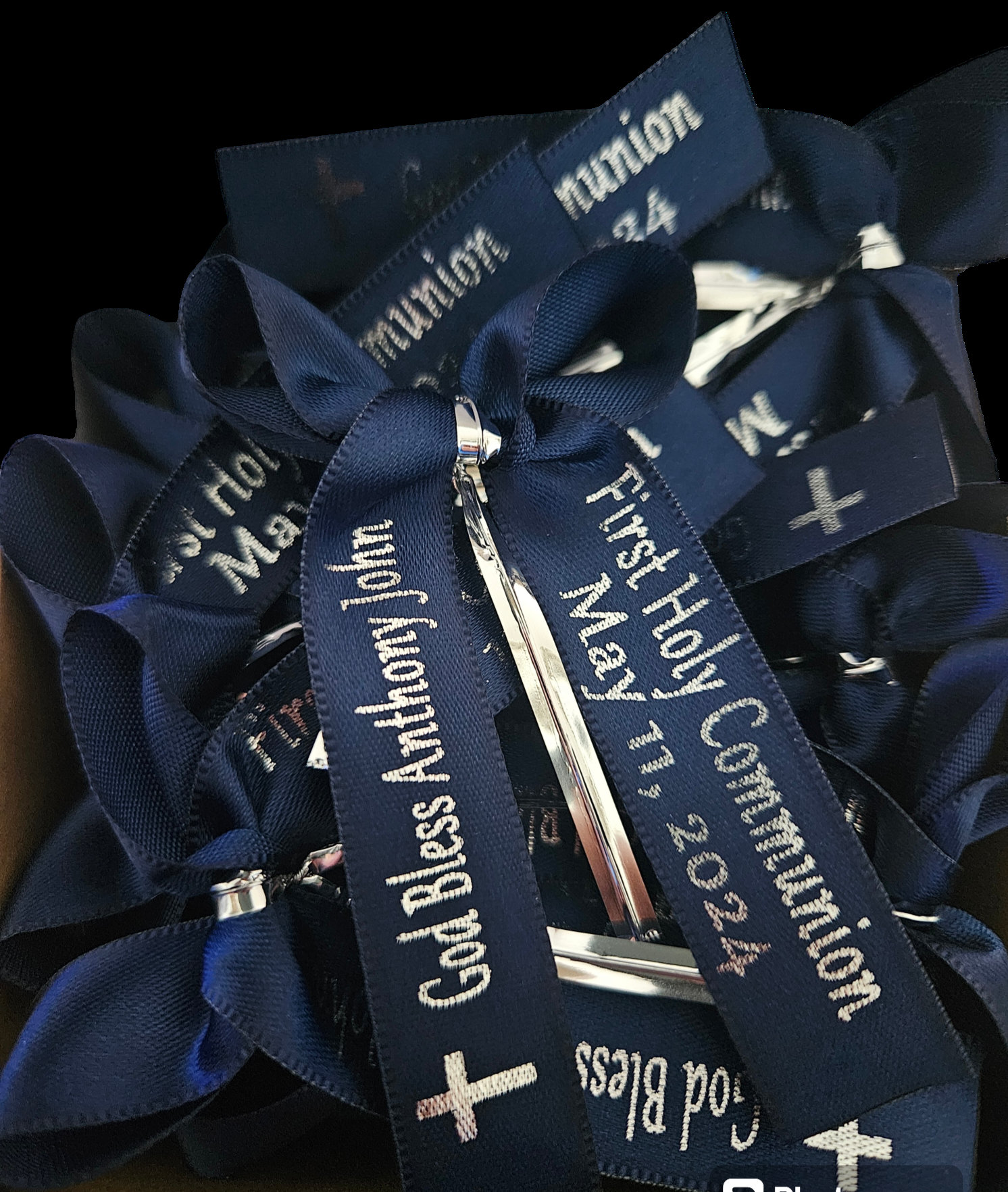 Set of 25 Communion or Confirmation Favor Ribbons, Custom, Satin ...