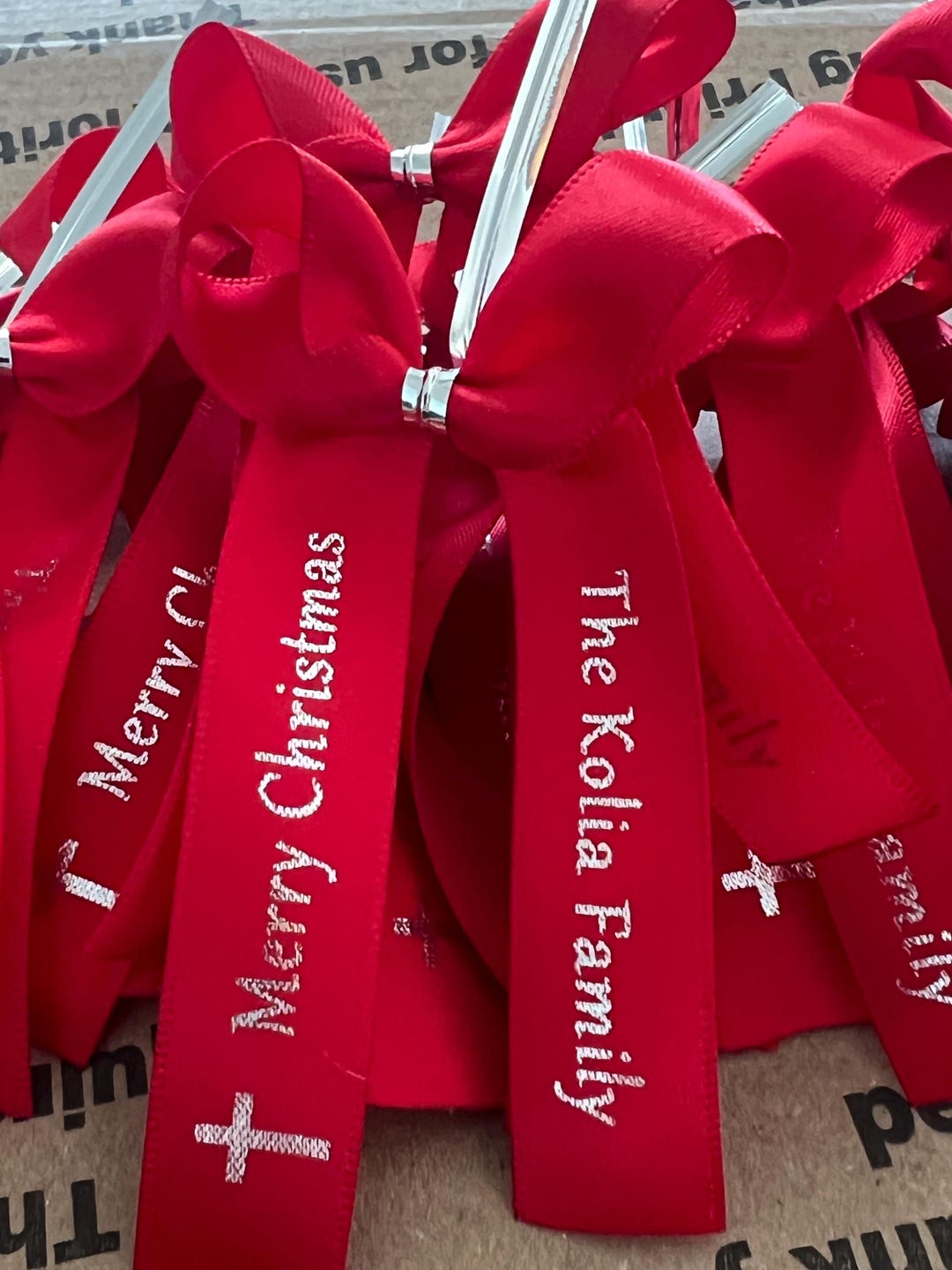 Custom Satin Favor Ribbons: Bowed Religious Milestone Ribbons - Set of ...