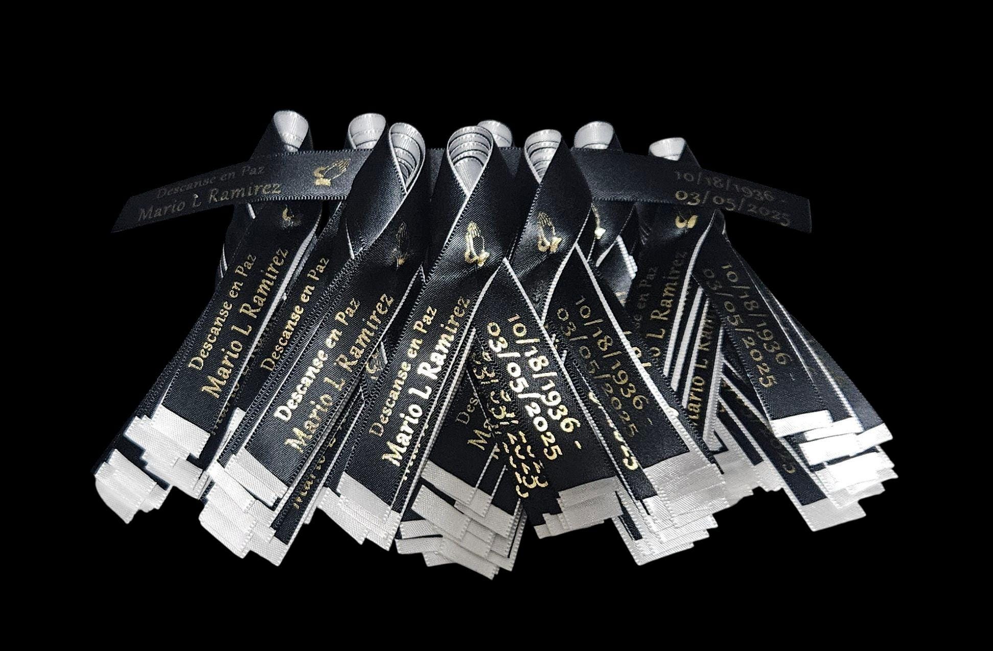 Custom Memorial Ribbon Pin: Personalized Satin Lapel Ribbon, Set of 25 ...