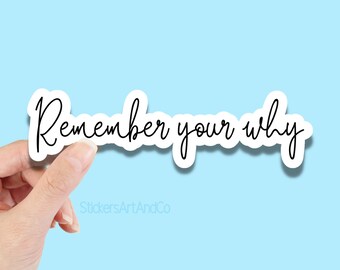 Remember your Why Sticker / Waterproof Stickers / Water Bottle Decals , Laptop stickers and more