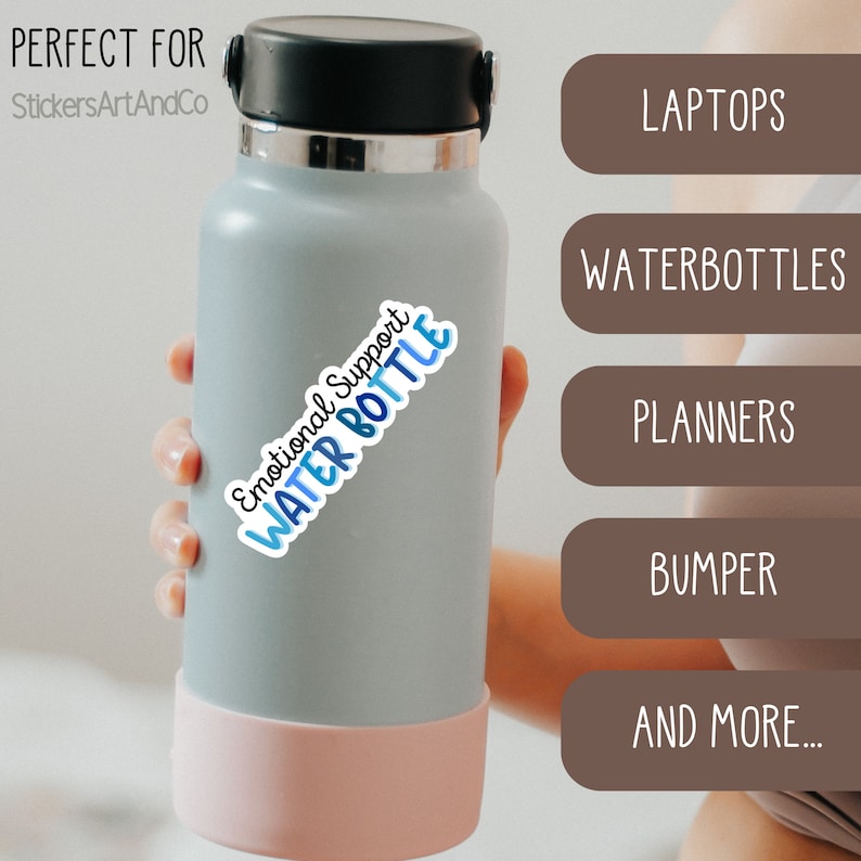 Emotional Support Water Bottle Sticker / Waterproof Funny - Etsy
