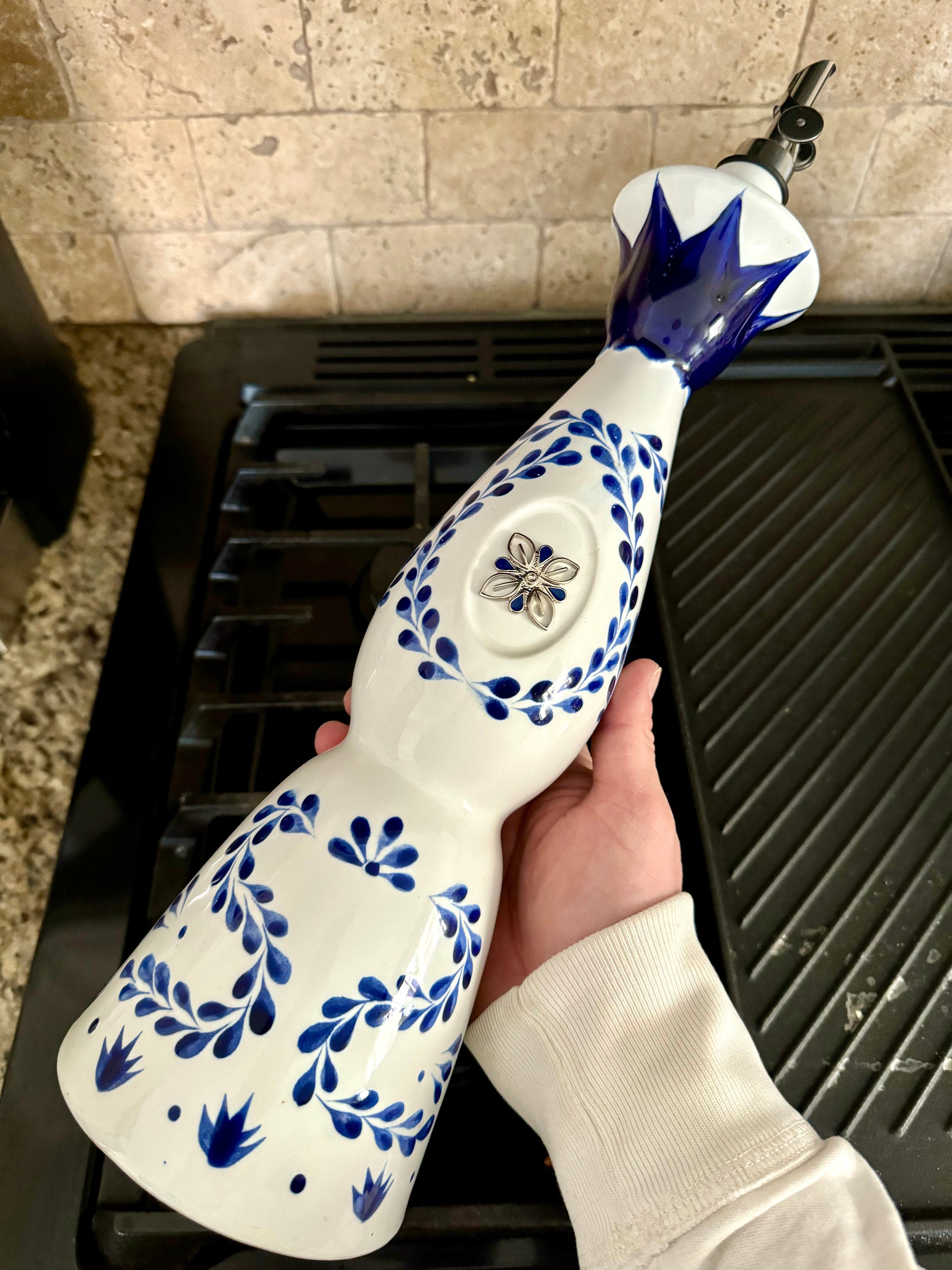 Upcycled Clase Azul Tequila Bottle Ceramic Olive Oil Dispenser - Etsy
