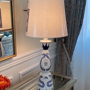 Tequila Bottle Handmade Lamp (Logo-Options)-Excellent present for Valentines Day. Bar, man cave decor.