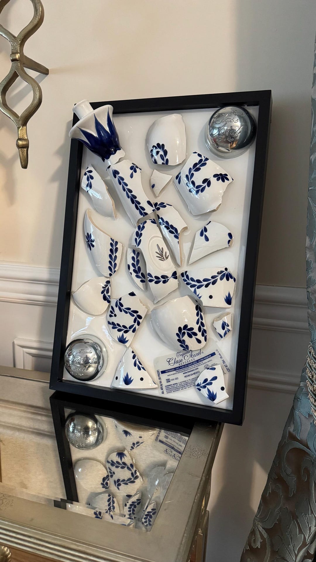 Broken Bottle Wall Art: Upcycled Clase Azul Tequila Decor - Etsy