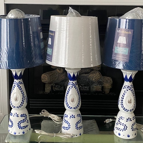 Upcycled Clase Azul Tequila Bottle Handmade Lamp-gift for Father's