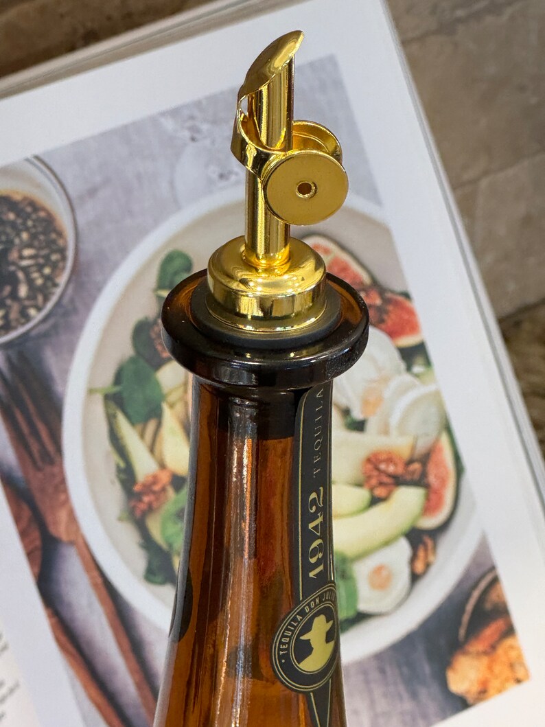 750ml Handcrafted Olive Oil Dispenser From Repurposed 1942 Tequila