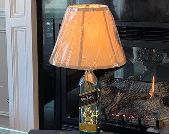 Johnnie Walker Blue Label Whisky Upcycled Handmade Lamp