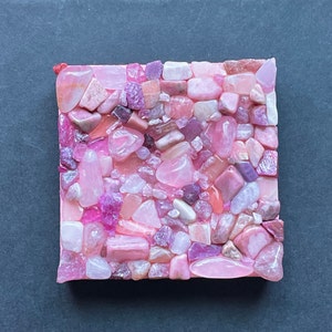 Pink Gemstone Painting: mini canvas decor