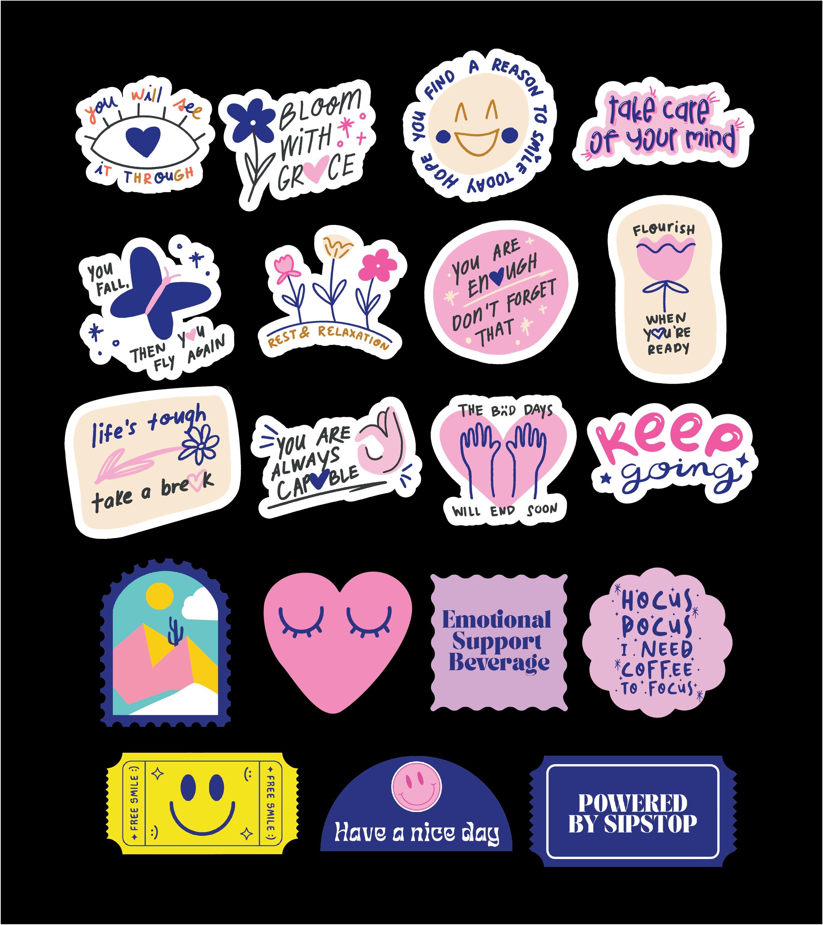 Self Care Digital Stickers | Positive Affirmation PDF Pack | Pastel ...