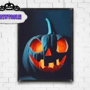 Druckbare Kürbis-Wandkunst | Druckbare Halloween-Dekor | Gruselige Wohnkultur | Ungewöhnliches Dekor