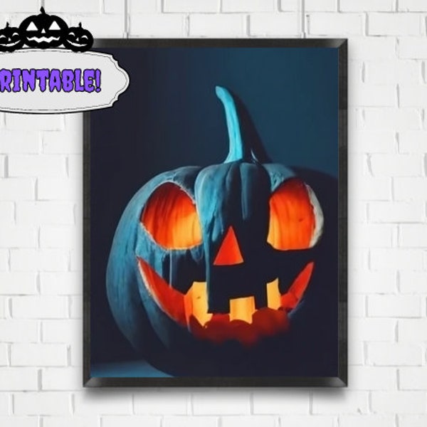 Printable Pumpkin Wall Art | Printable Halloween Decor | Creepy Home Decor | Weird Decor